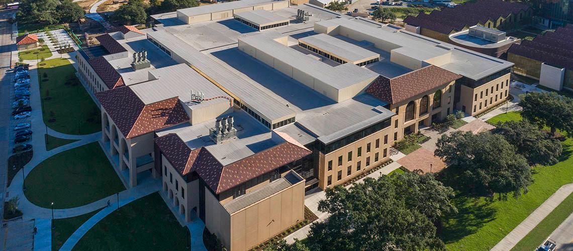 Aerial shot of Patrick F Taylor Hall